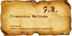 Francsics Melinda névjegykártya